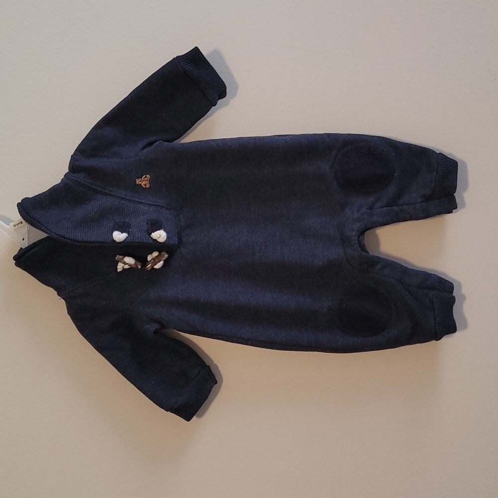 BabyGap Navy Bodysuit with Shawl Collar